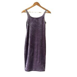 Zara Trafaluc Dress Women's Size S Color Purple, Velvet, Midi Length & Stretchy